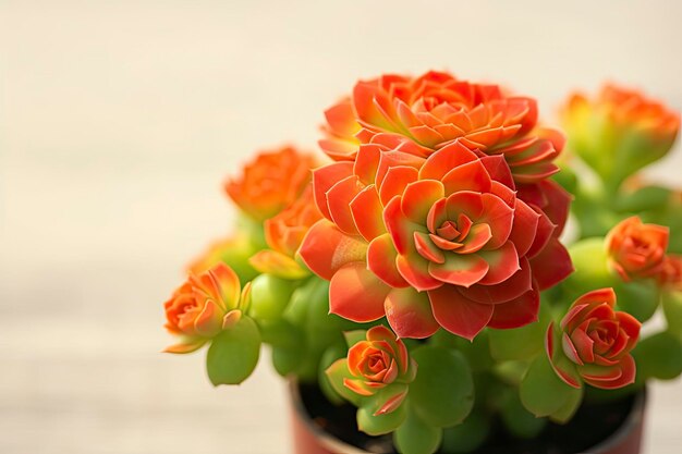 Houseleek sempervivum in flowerpot