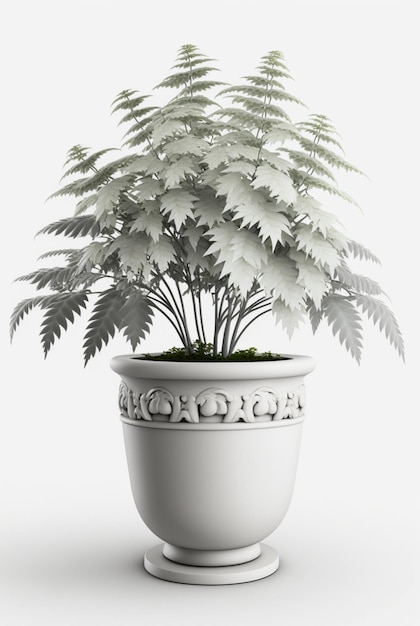 Photo houseplant in pot isolated white background interior design botanical concept generative ai