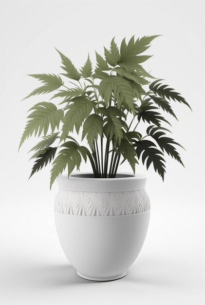 Photo houseplant in pot isolated white background interior design botanical concept generative ai