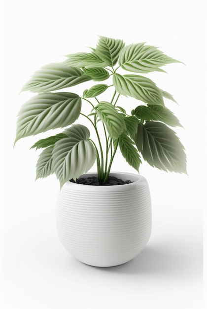 Houseplant in pot isolated white background interior design botanical concept Generative AI