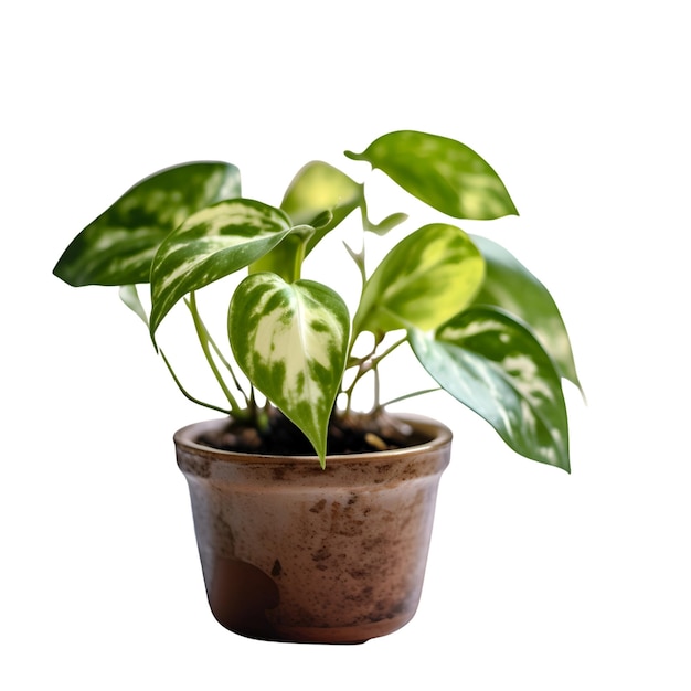 Houseplant in a pot isolated on a white background with clipping path