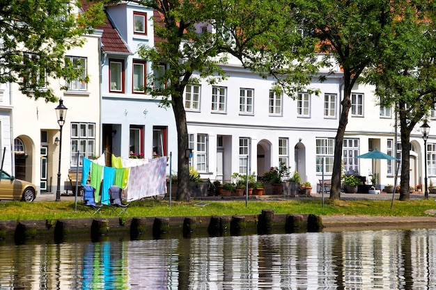 Houses on the bank of the river Trave LubeckxA