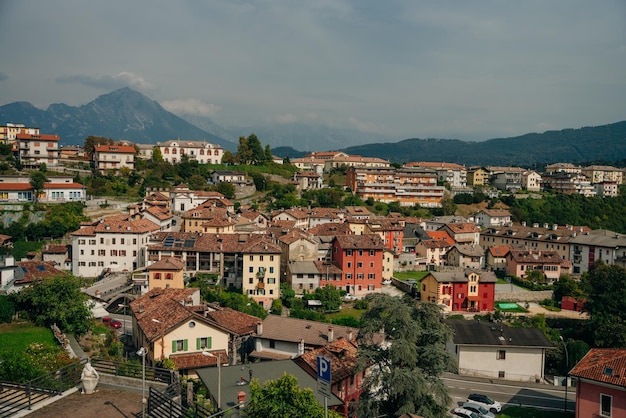 Photo houses of beautiful belluno town in veneto province northern italy