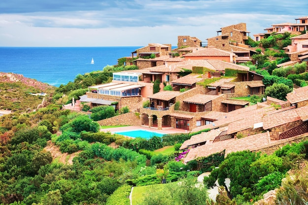 Houses in Capo Coda Cavallo, San Teodoro in Olbia-Tempio province, Sardinia, Italy