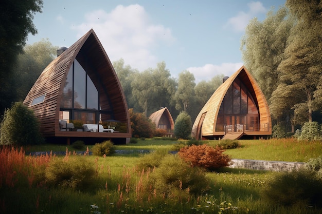 Houses for recreation in nature AI Generated