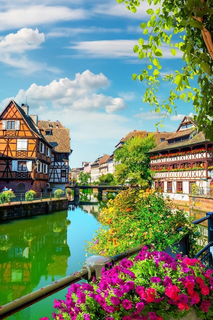 Houses on river in strasbourg