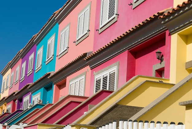 Houses with a lot of colors in town