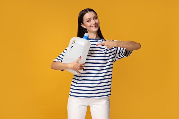 Housewife girl with tools for cleaning the house