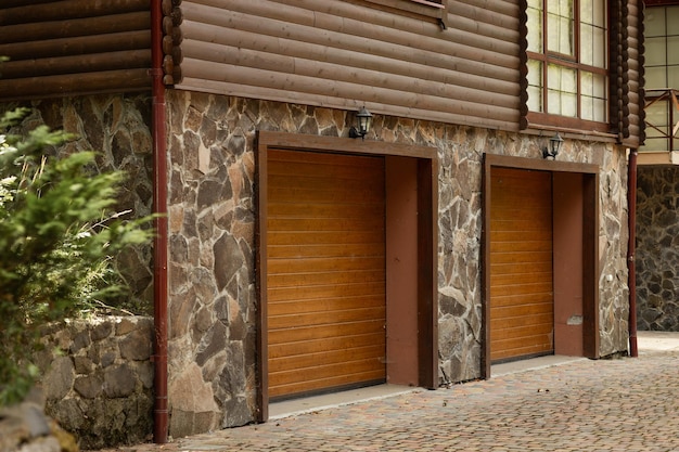 A housing estate of modern wooden houses