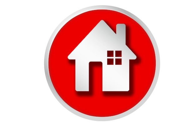 Housing icon in red circle isolated