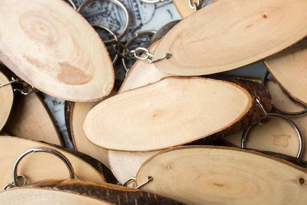 Hout Stam gesneden in ronde dunne stukken