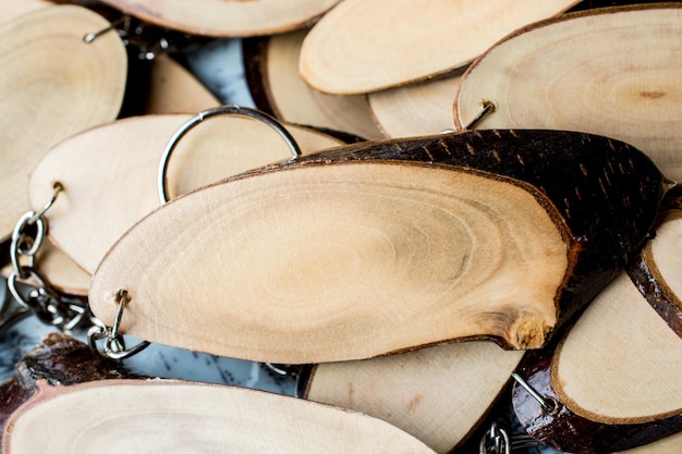 Hout Stam gesneden in ronde dunne stukken