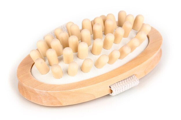 Houten badspeld geïsoleerd op wit