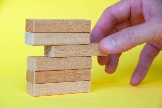 Foto houten blokken met aanpasbare ruimte voor tekst of ideeën