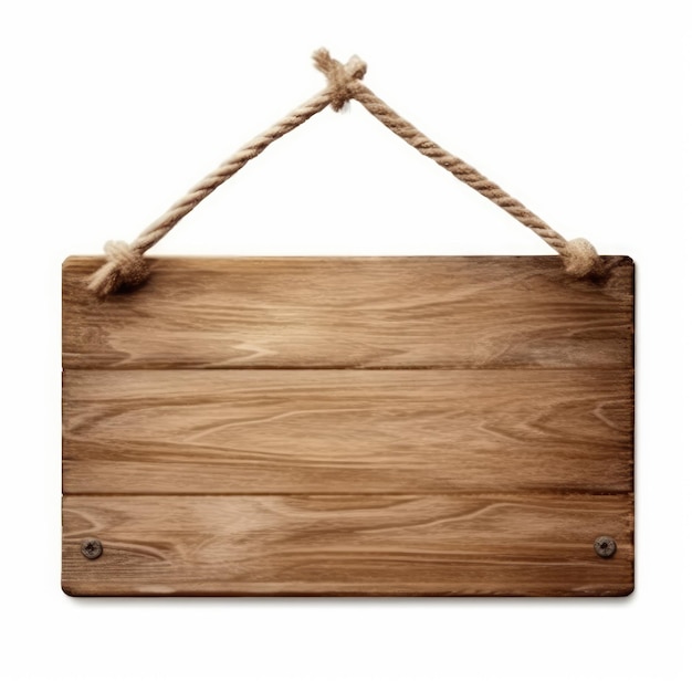 Foto houten bord dat leeg hangt op een minimale achtergrond