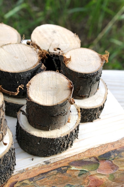 Houten brandhout zomertuin rustiek