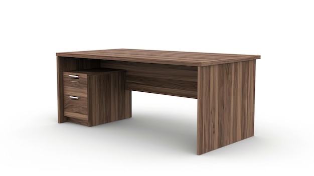 Houten bureau met lade eronder