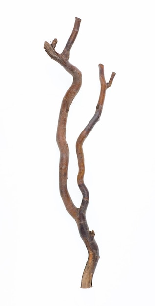 houten curve stick geïsoleerd op witte achtergrond