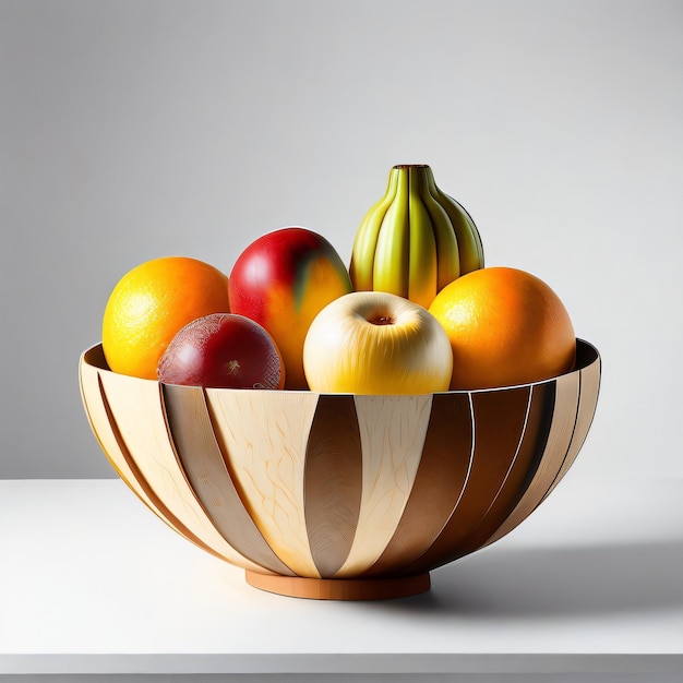 Houten decoratieve schaal om fruit op tafel te houden