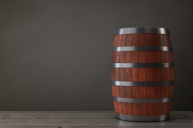 Houten Eiken Vat 3D-rendering