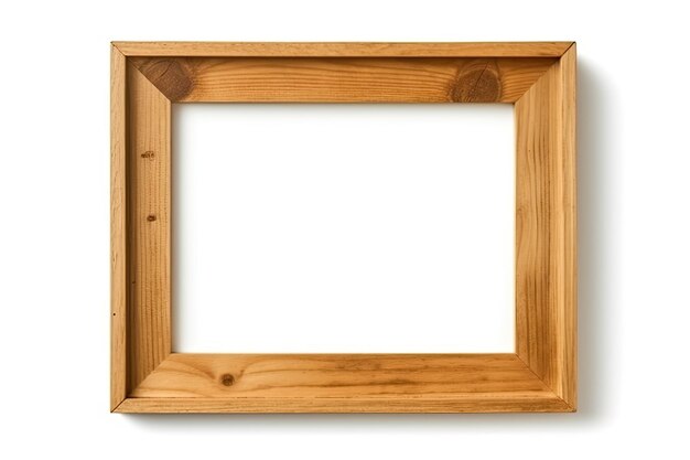 houten fotoram op witte achtergrond