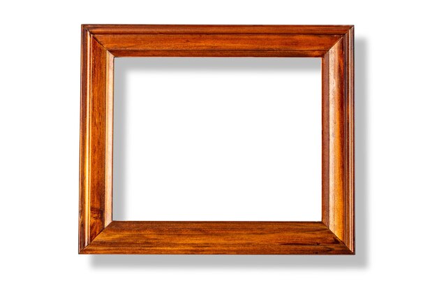 Houten frame geïsoleerd op wit met uitknippad