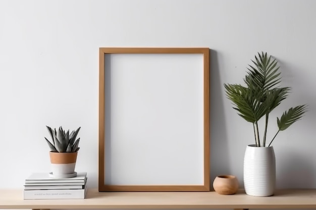 houten frame mockup in het noordelijke interieur