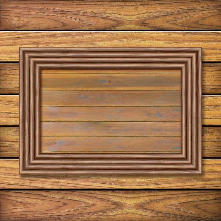 Houten frame op houten achtergrond