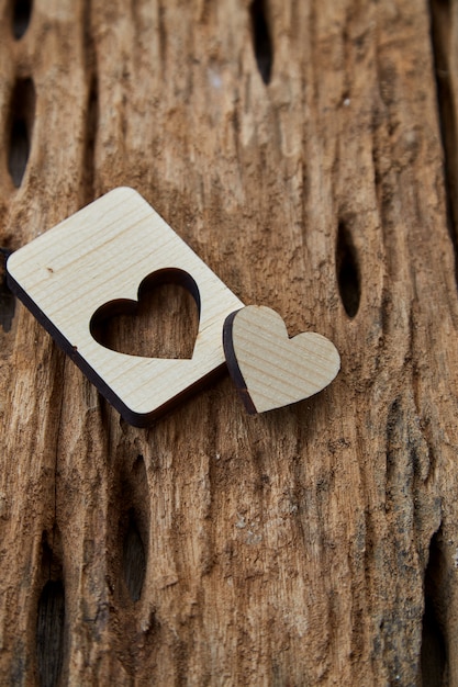 Houten hart Valentine op houten