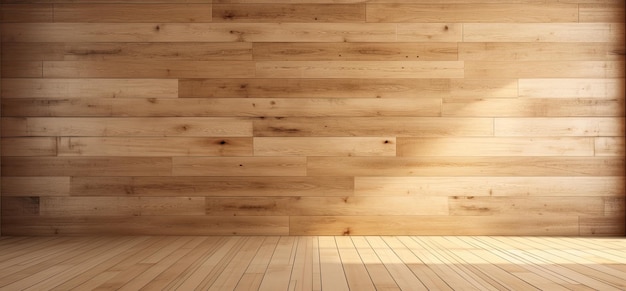 houten interieurmodel met een lege muur