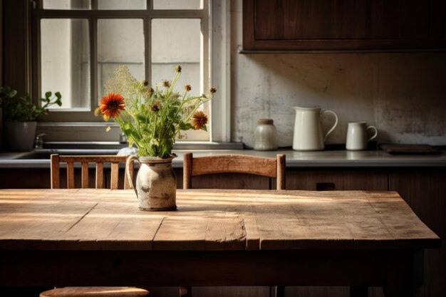 Houten keukentafel Kamerplank Genereren Ai