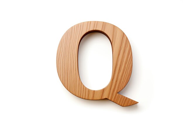 Foto houten letter q op witte achtergrond