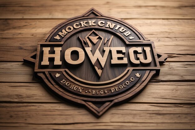 houten model voor de weergave van het logo