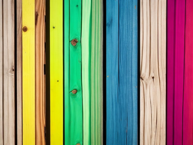 Foto houten muur regenboog kleur textuur