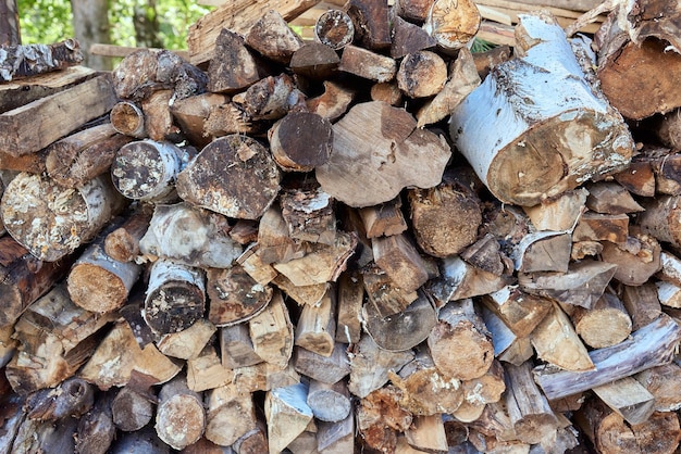 Houten natuurlijke gezaagde boomstammen als achtergrond