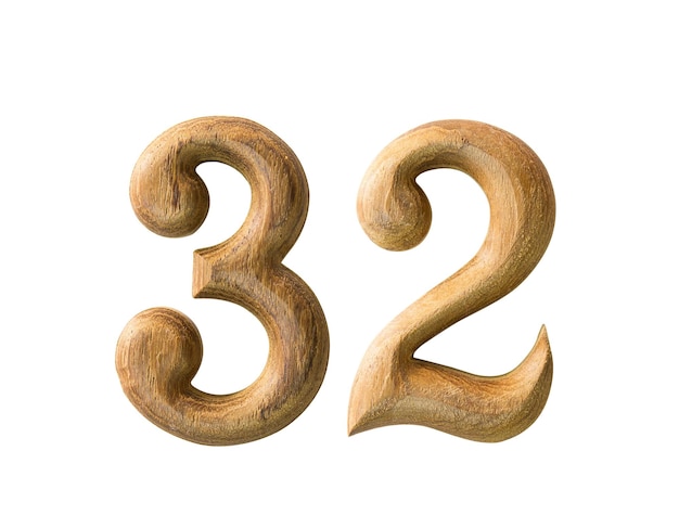 Foto houten numerieke 32