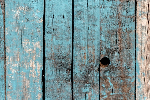 Houten ondergrond gemaakt van oude blauwe verfplanken