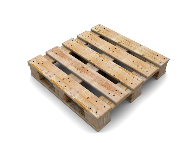 Houten pallet geïsoleerd op wit