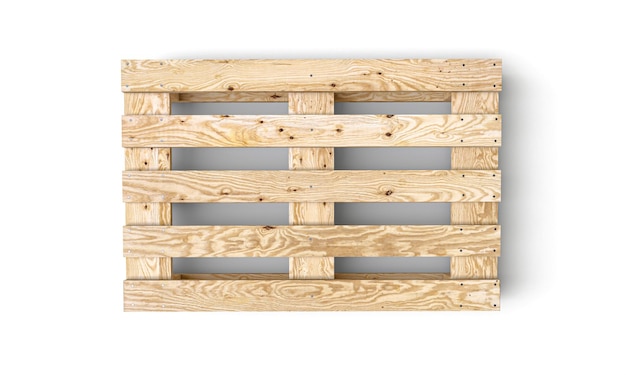 Houten pallet geïsoleerd op witte achtergrond