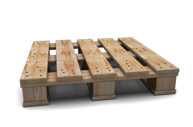Houten pallet geïsoleerd op witte achtergrond