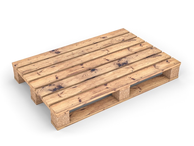 Houten pallet op wit