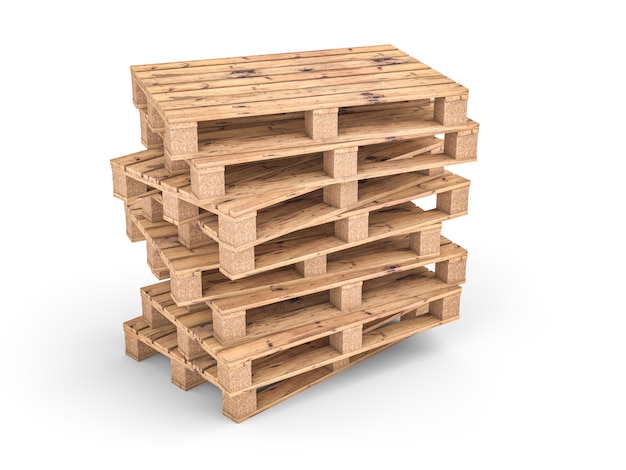 Houten pallet op wit