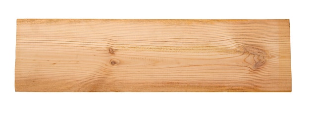 Houten plank of balk geïsoleerd op een witte achtergrond.