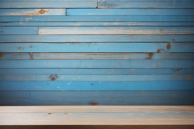 houten planken en blauwe achtergrond