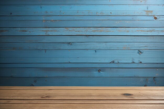 houten planken en blauwe achtergrond