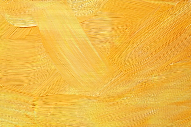 Houten planken met gele acrylverfstreken Kunstachtergrond en textuur