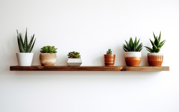 Houten planken met mooie plantenpot