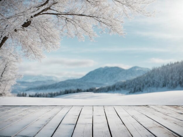 houten planken vloer winter achtergrond AI Generatief