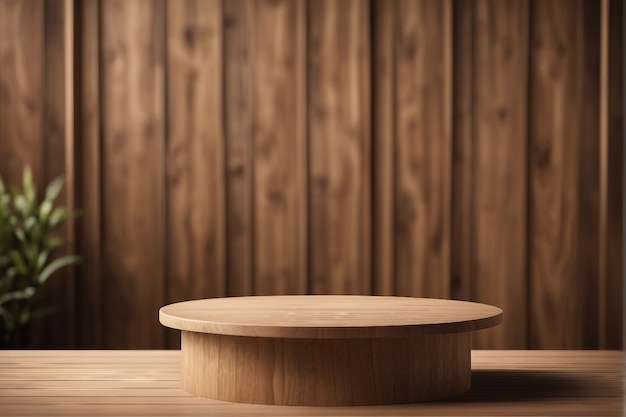 houten podium product stand lege display abstract houten minimale voetstuk luxe achtergrond