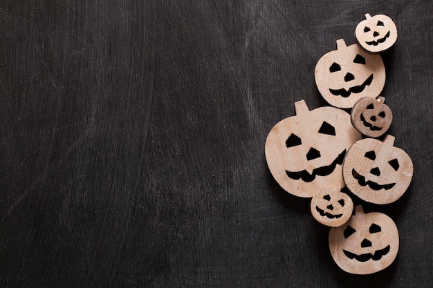 Houten pompoen halloween achtergrond